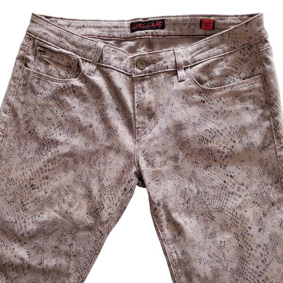 COI Teaser Skinny Rose Snake Print with Shiny Metallic Gold Accents Size 30 - Picture 4 of 16